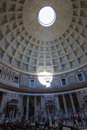 Opening in Pantheon roof.  Every April 15, the entryway is illuminated.